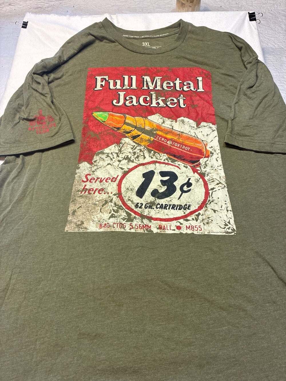 Zero Foxtrot Full Metal Jacket M855 Graphic T-Shirt Size 3XL